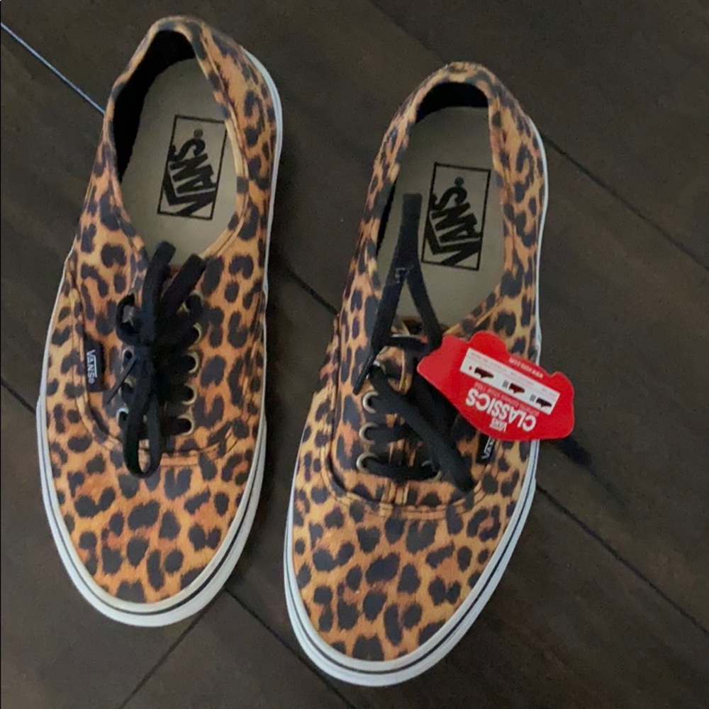 Leopard Vans- never worn